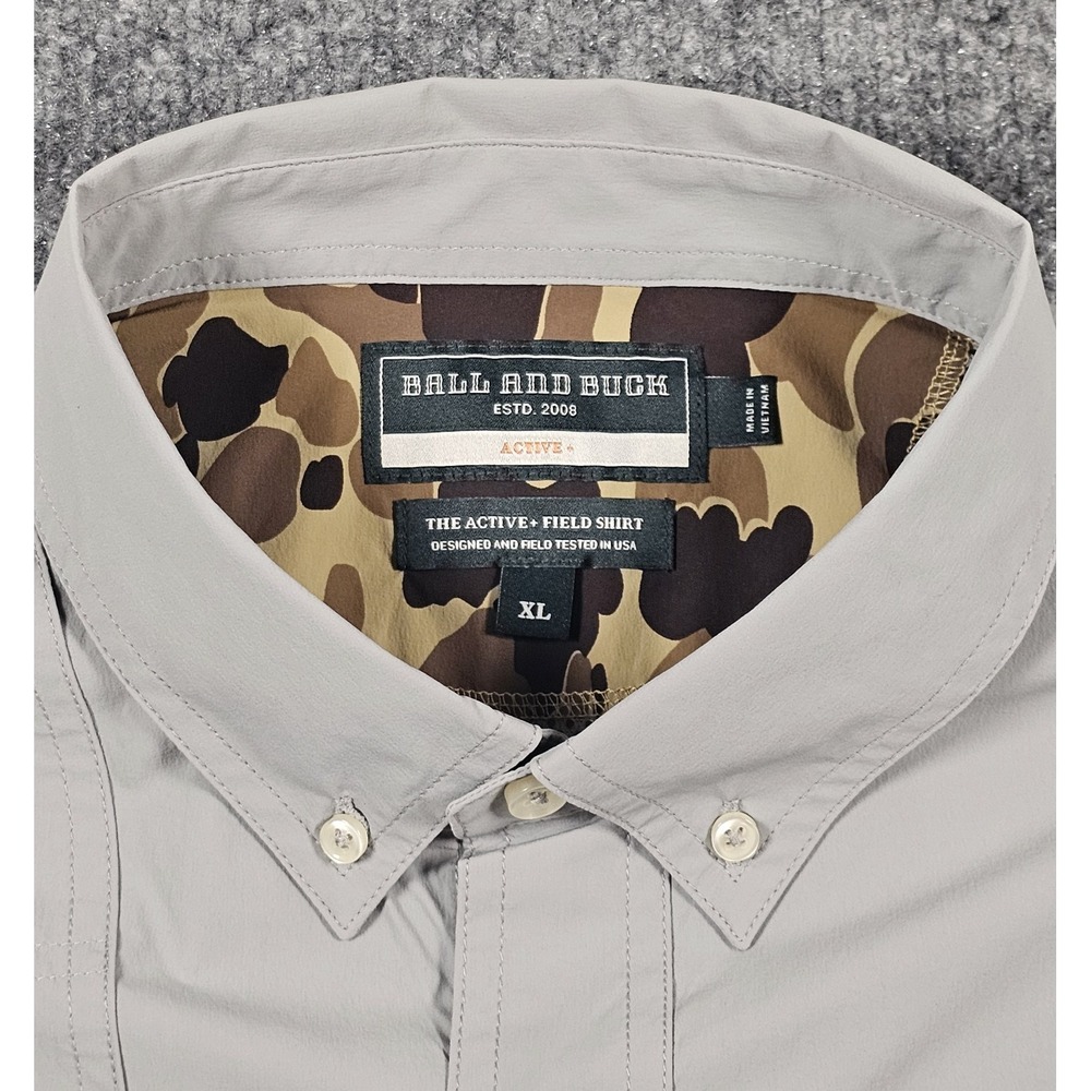 Ball And Buck The Active + Field Shirt Men's XL Extra Large Steel Gray Vented - Picture 8 of 9